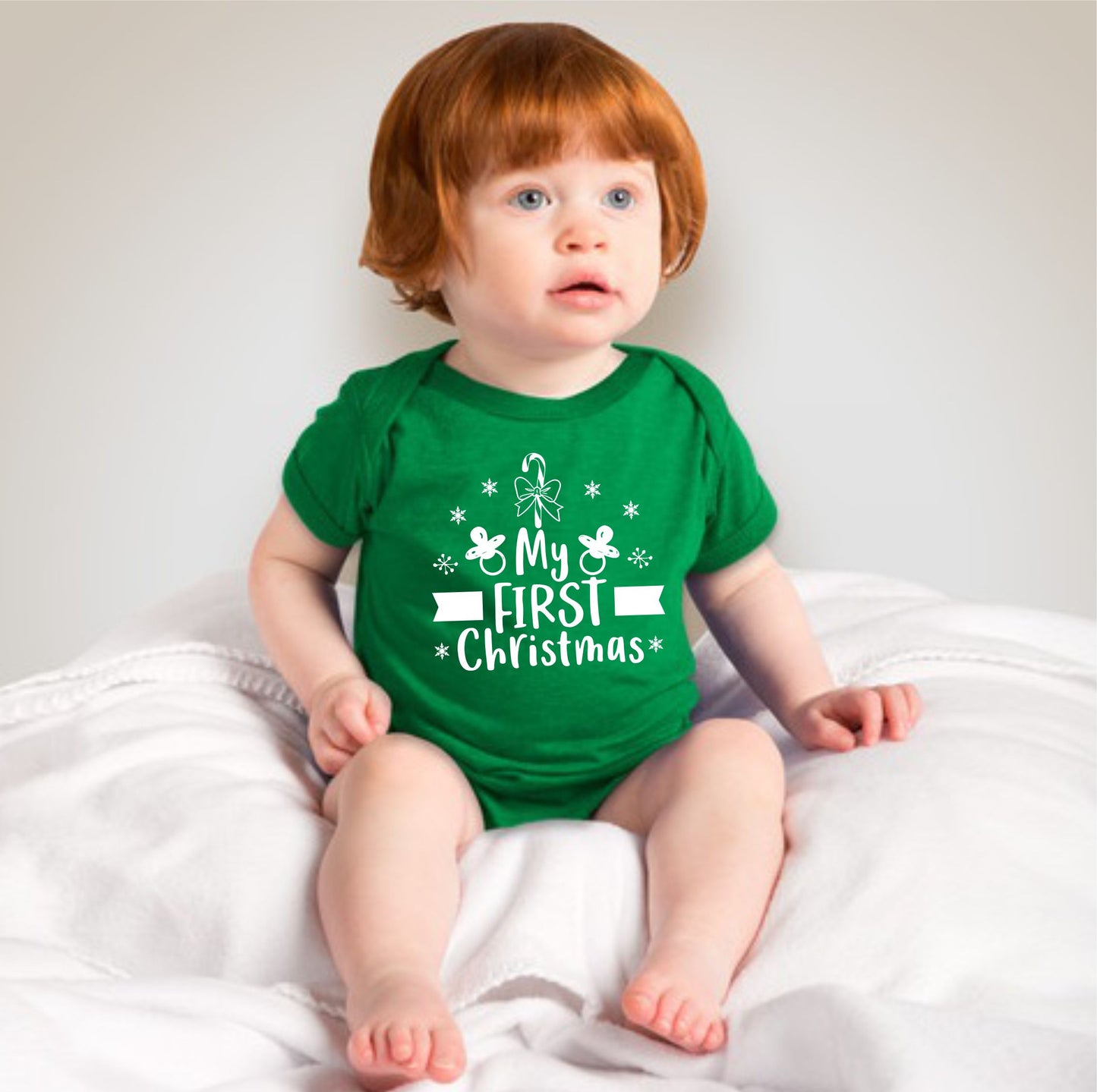Baby Christmas Holiday Onesies - My First Christmas Pacifier