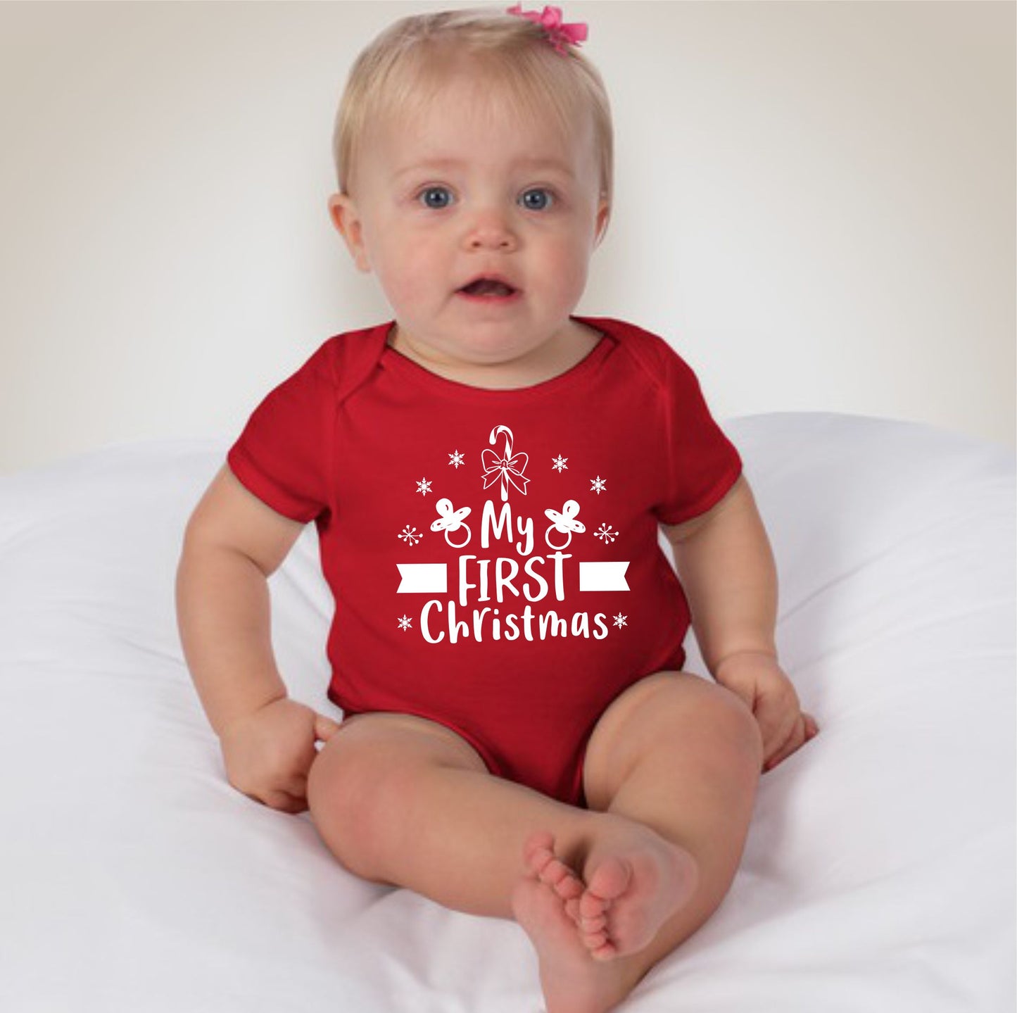 Baby Christmas Holiday Onesies - My First Christmas Pacifier