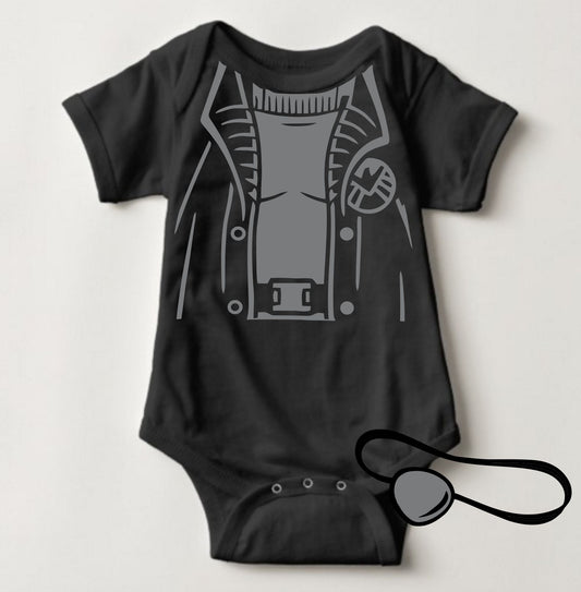 Baby Superhero Onesies - Nick Fury with Eye Patch