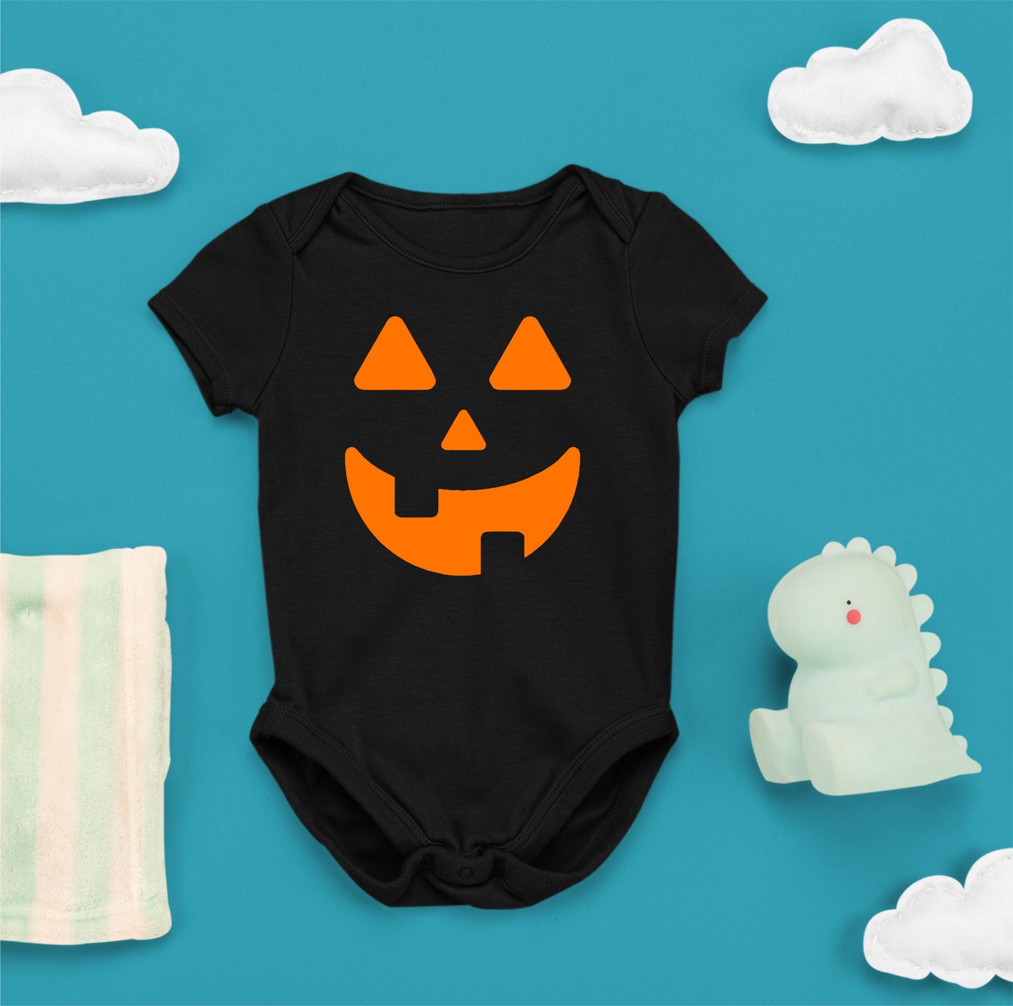 Baby Halloween  Onesies - Scary Face Pumpkin