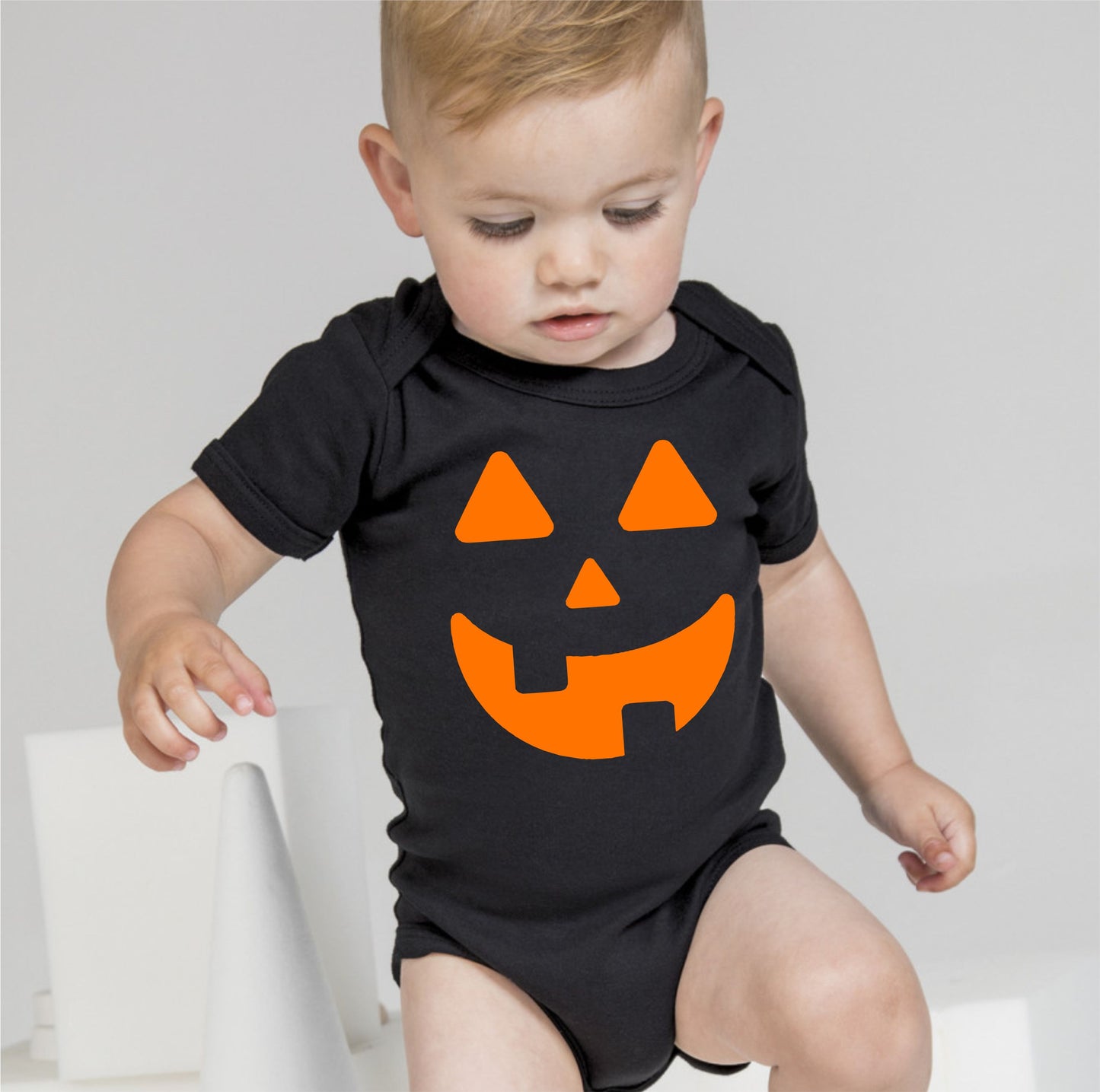 Baby Halloween  Onesies - Scary Face Pumpkin