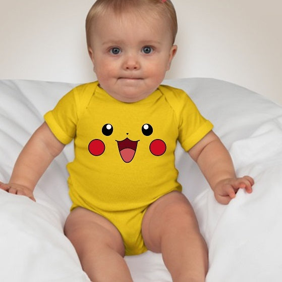 Baby Character Onesies with FREE Name Back Print - Pokemon-Pikachu - MYSTYLEMYCLOTHING