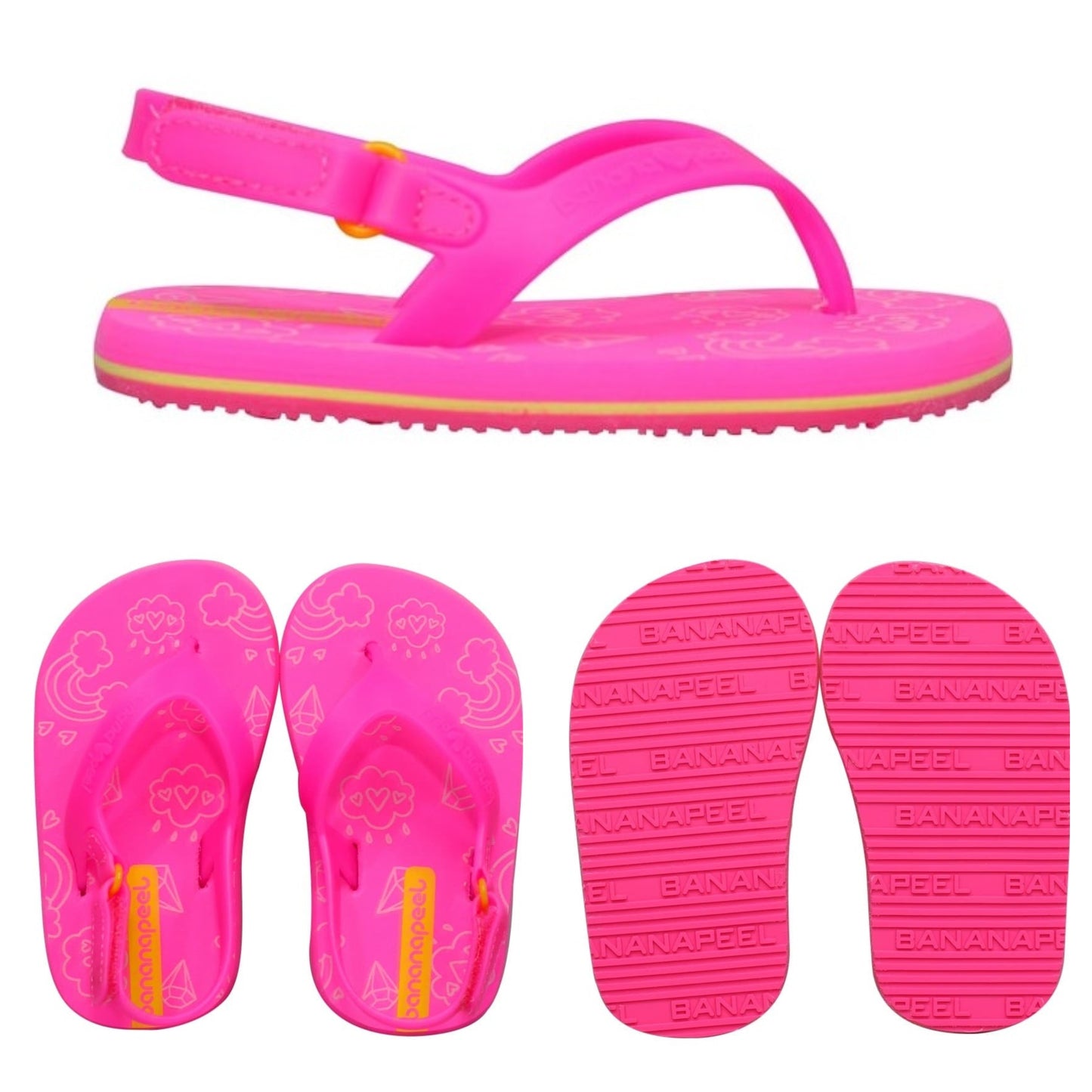 Banana Peel Slippers for Toddlers - Little Princess Set Sugar and Spice Neon Pink - MYSTYLEMYCLOTHING