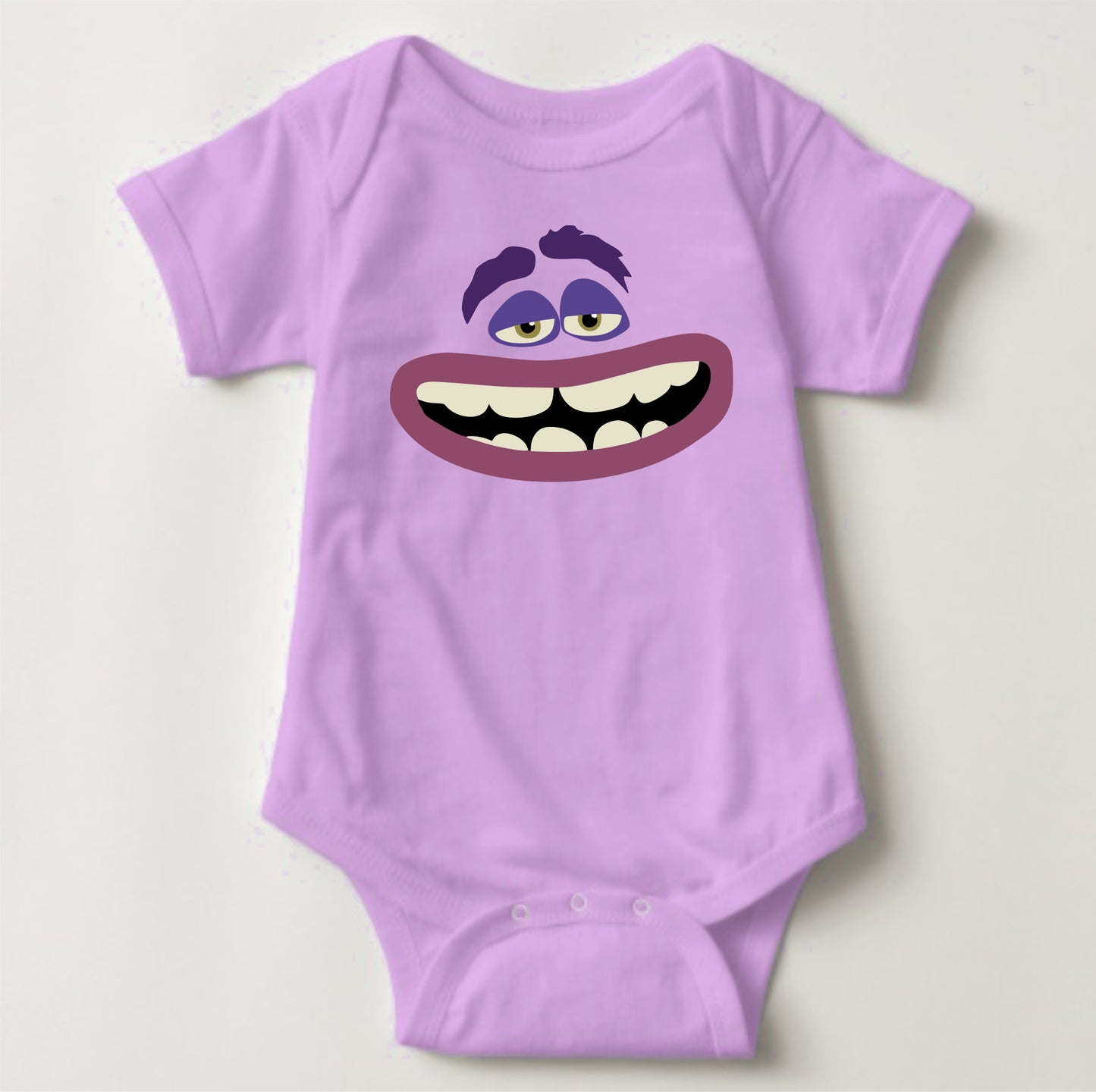Baby Character Onesies with FREE Name Back Print - Purple Monster