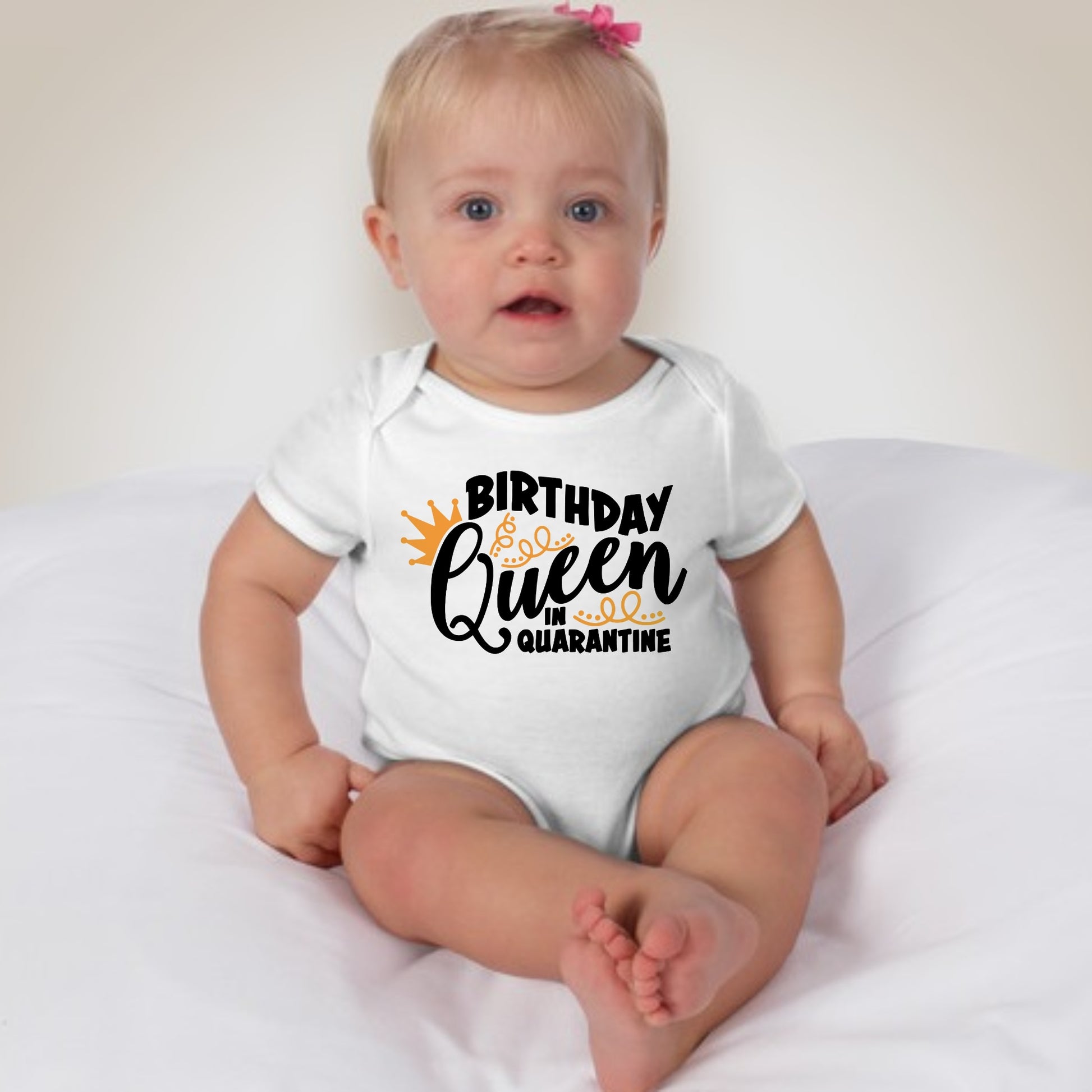 Baby Birthday Onesies  - Quarantine Queen - MYSTYLEMYCLOTHING