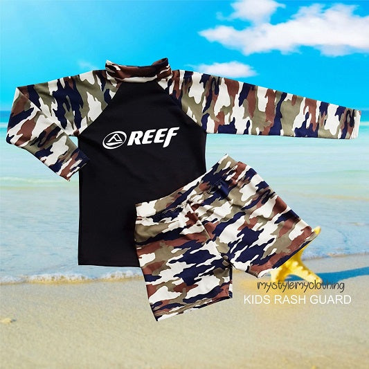 Kids Boys and Girls Rash Guard Rashie Swimwear - REEF - MYSTYLEMYCLOTHING