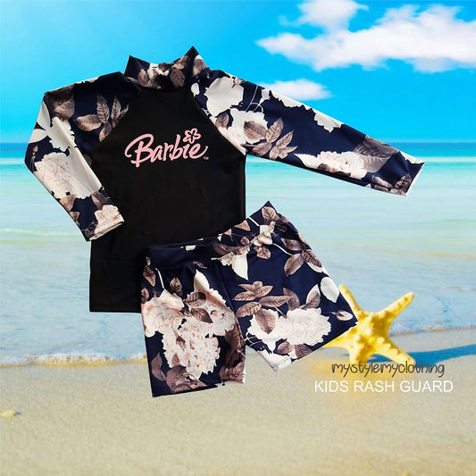 Kids Boys and Girls Rash Guard Rashie Swimwear -BARBIE - MYSTYLEMYCLOTHING