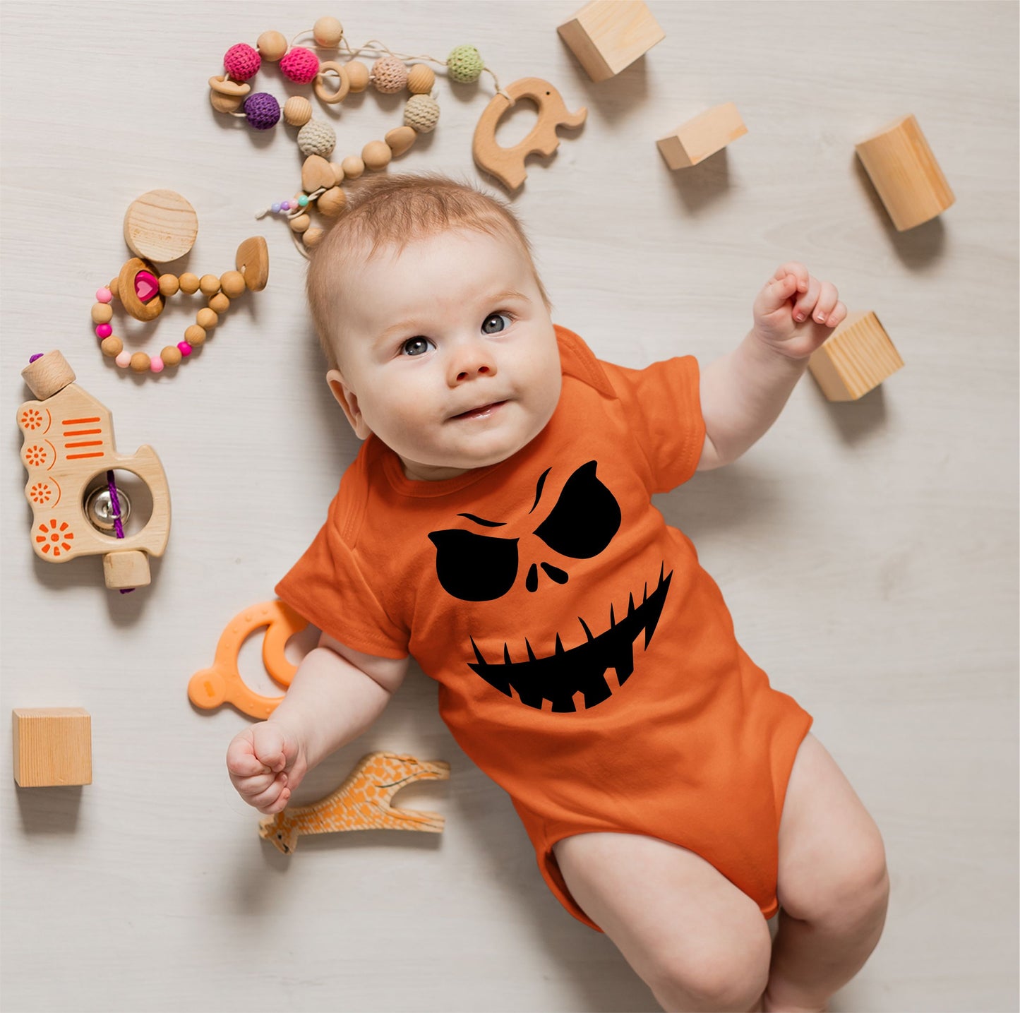 Baby Halloween Onesies - Scarecrow Face