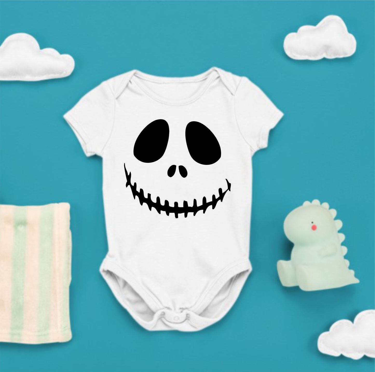 Baby Halloween Onesies - Scary Smiling Skeleton