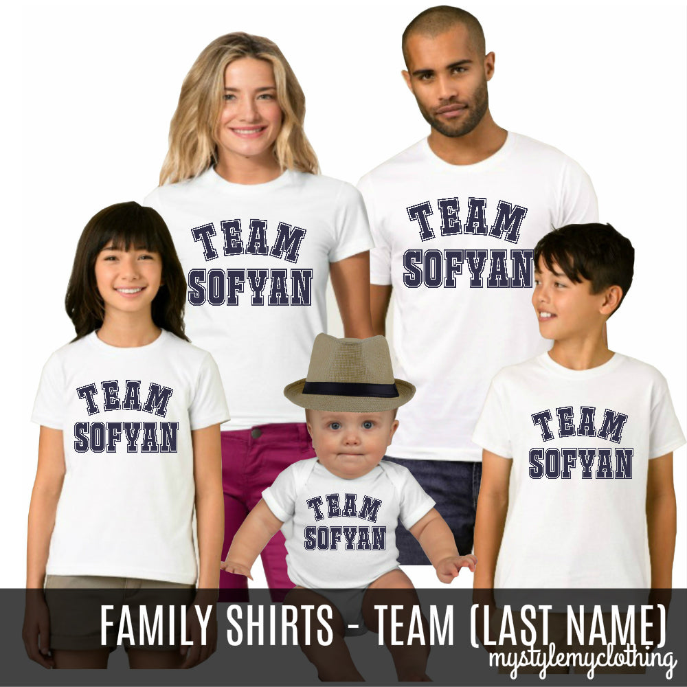 Family Set Shirt - Team (Lastname) - MYSTYLEMYCLOTHING