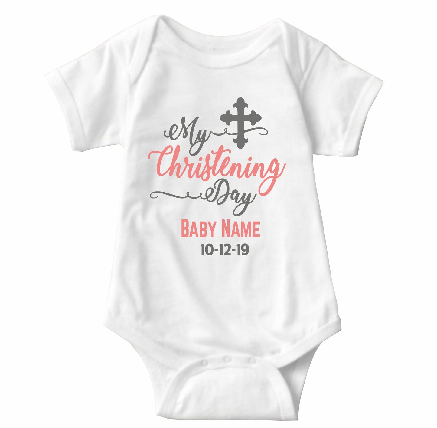 Baby Girl Christening Custom Print Name - MYSTYLEMYCLOTHING