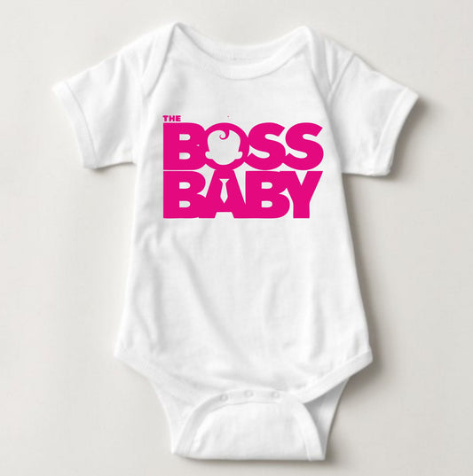 Baby Statement Onesies - Baby Boss Pink - MYSTYLEMYCLOTHING