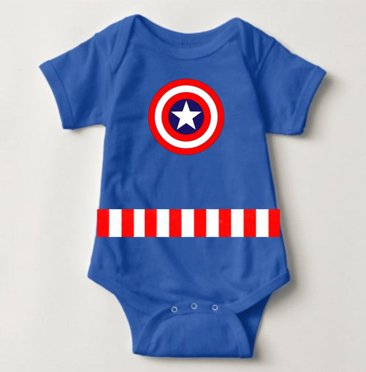 Baby Superhero Onesies - Blue Capt. America - MYSTYLEMYCLOTHING