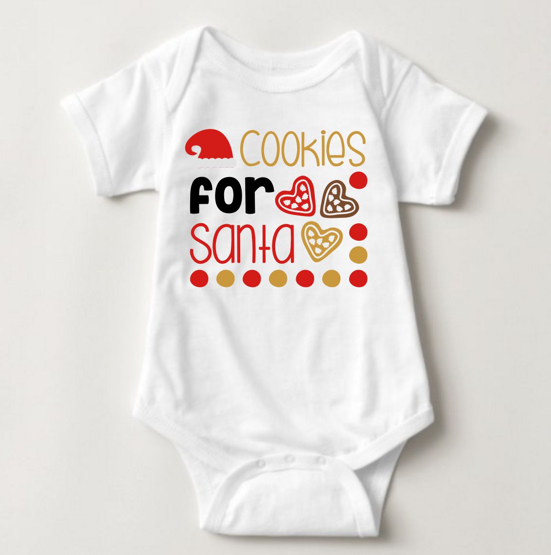 Baby Christmas Holiday Onesies - Cookies For Santa - MYSTYLEMYCLOTHING