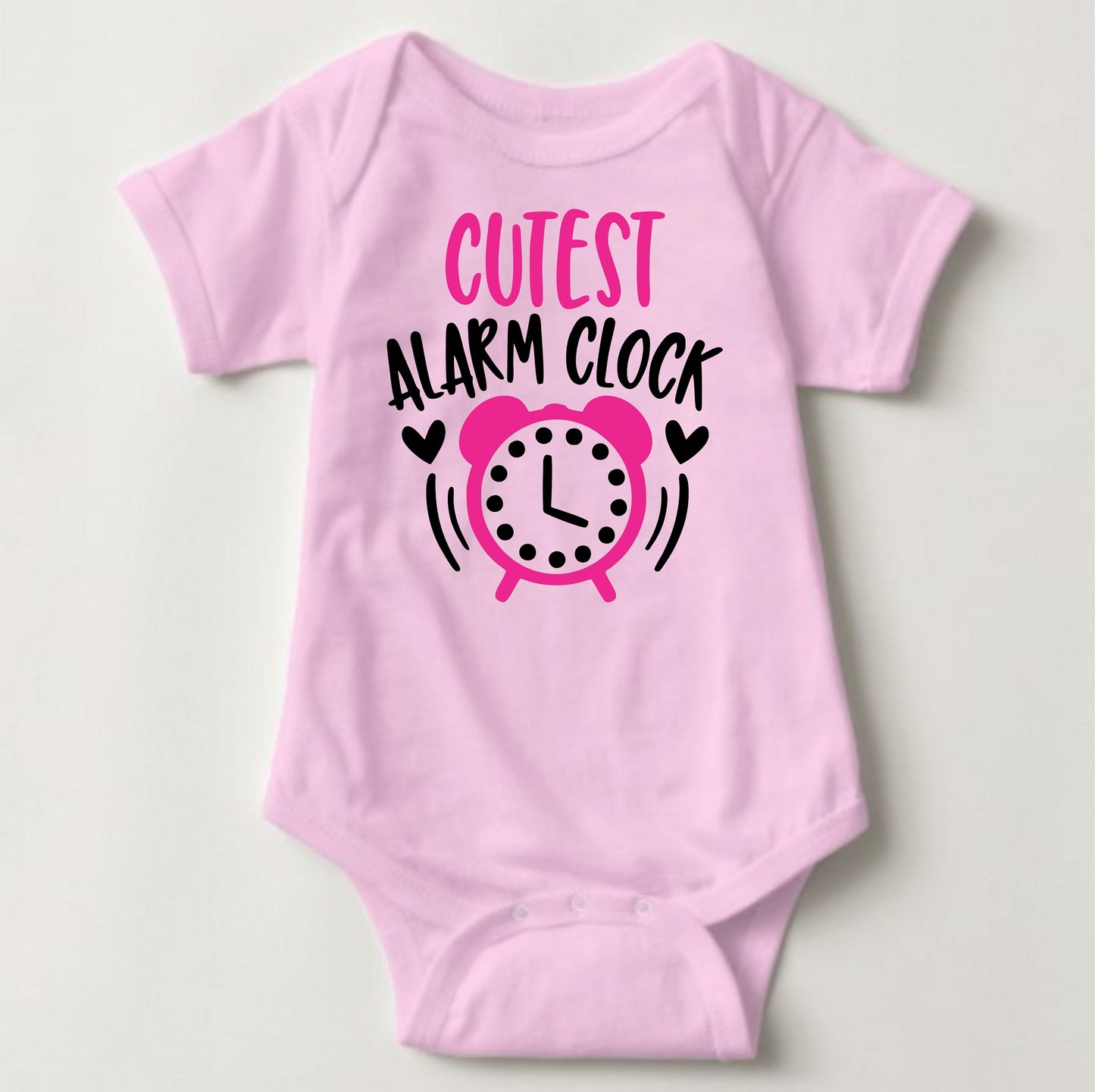 Baby Statement Onesies - Cutest Alarm Clock Pink - MYSTYLEMYCLOTHING