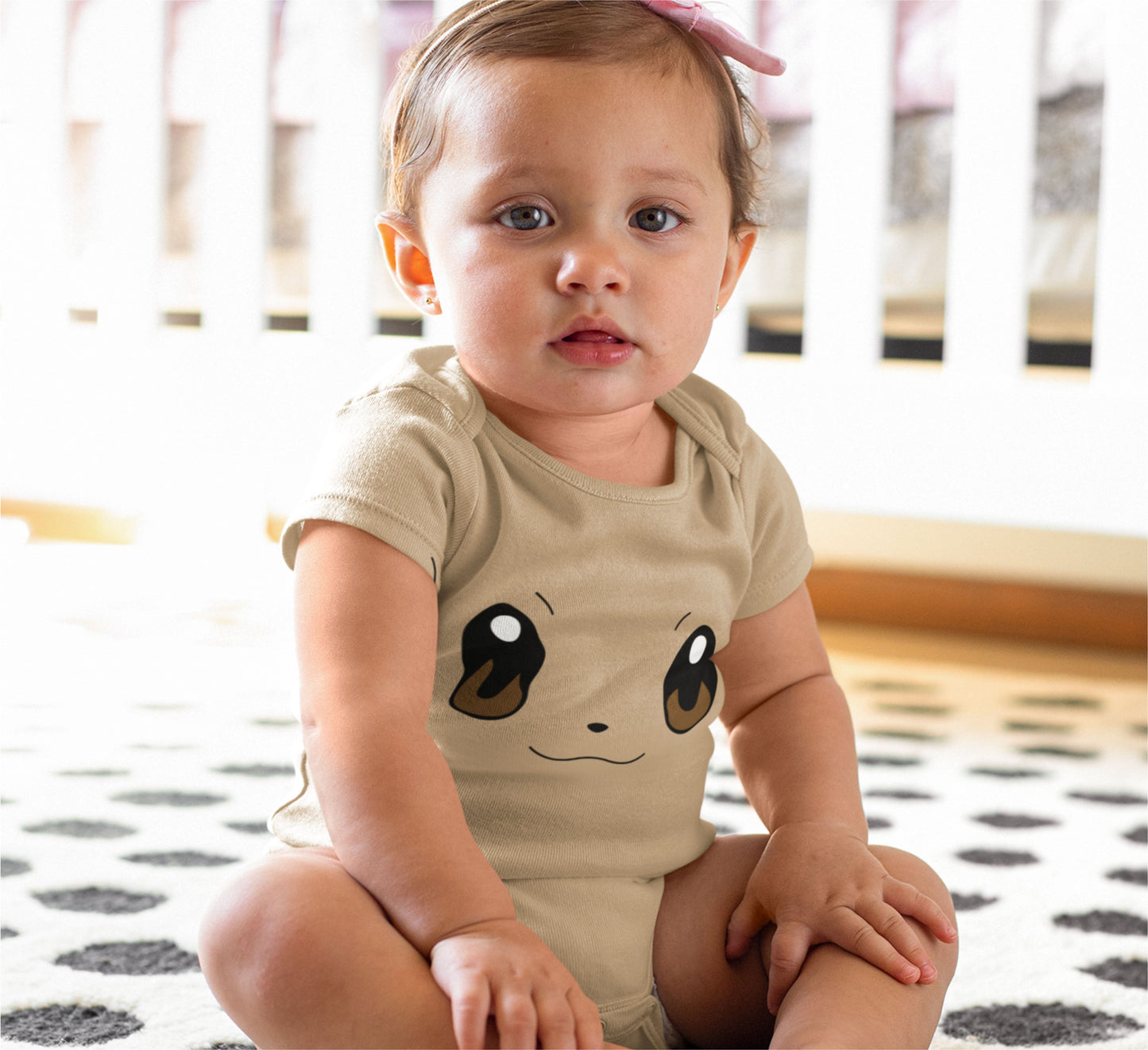 Baby Character Onesies with Name Back Print - Pokemon Eevie