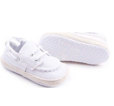 Baby White Prewalker Boat Shoes - MYSTYLEMYCLOTHING