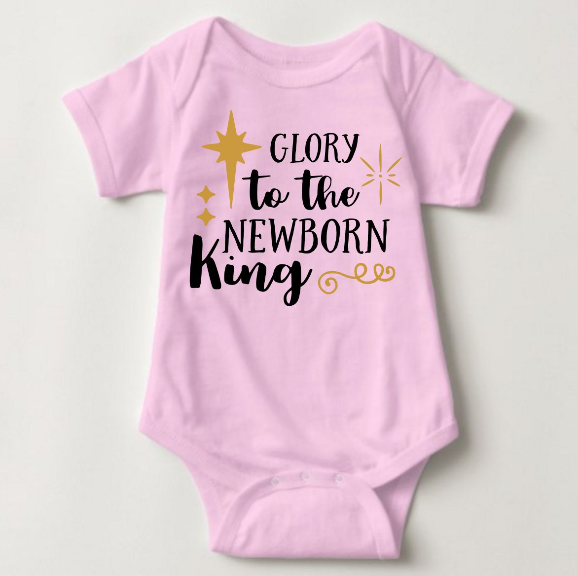 Baby Christmas Holiday Onesies - Glory to the New Born King - MYSTYLEMYCLOTHING