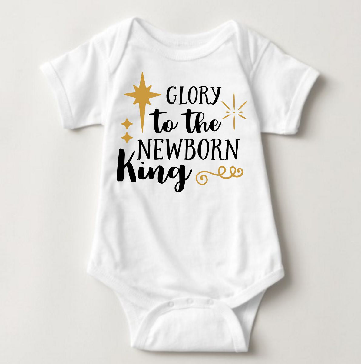 Baby Christmas Holiday Onesies - Glory to the New Born King - MYSTYLEMYCLOTHING