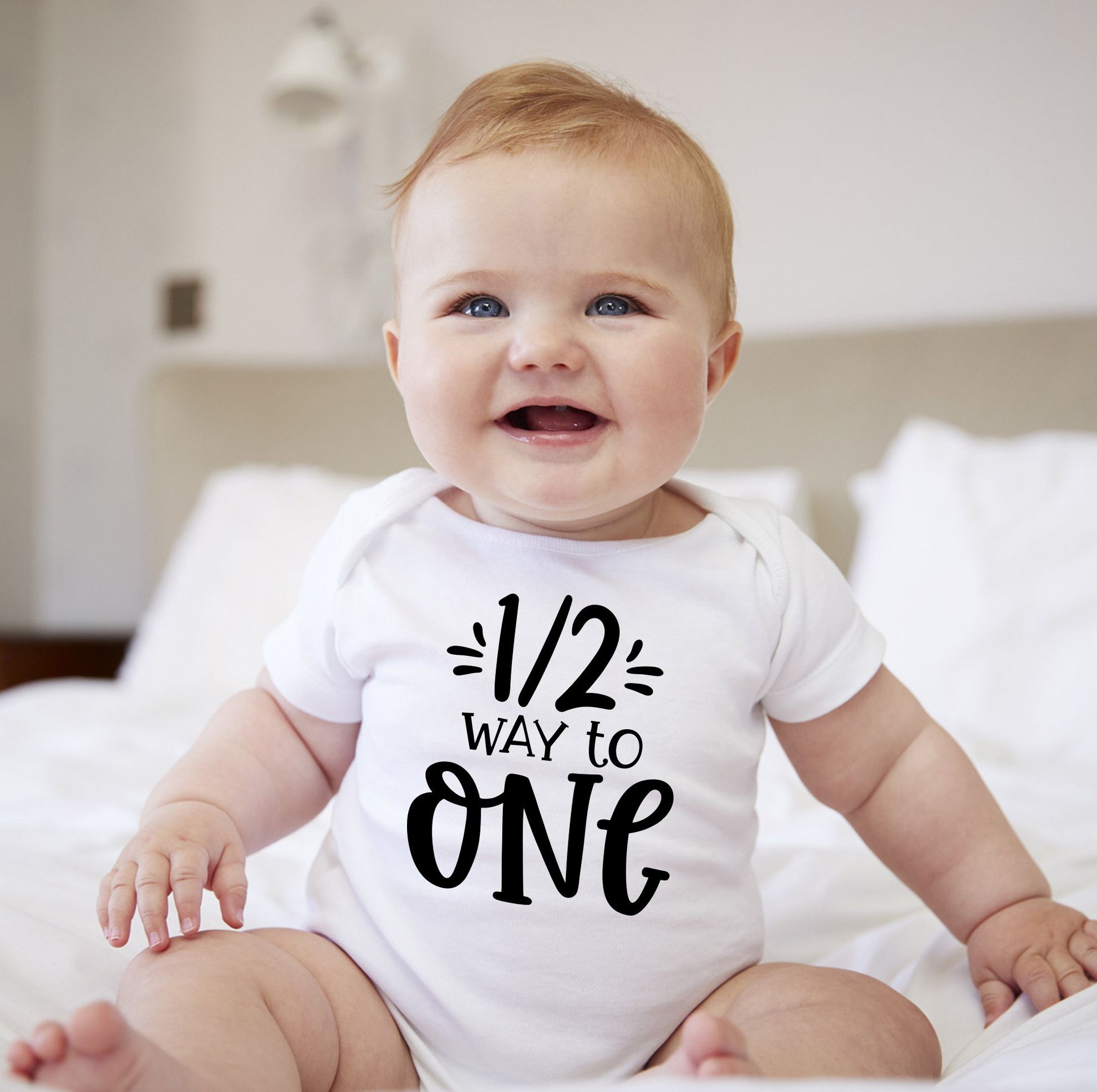 Baby 1/2 Birthday Onesies - 1/2 Way to ONE - MYSTYLEMYCLOTHING