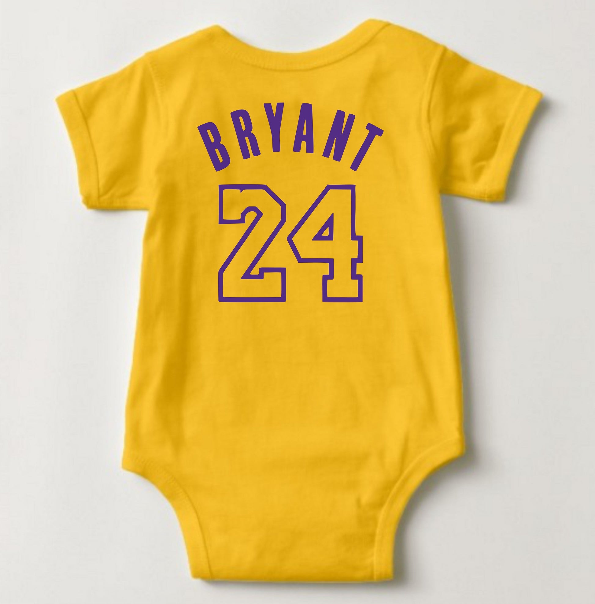 Baby Basketball Jesey Onesies - Kobe Bryant 24 (Yellow) - MYSTYLEMYCLOTHING