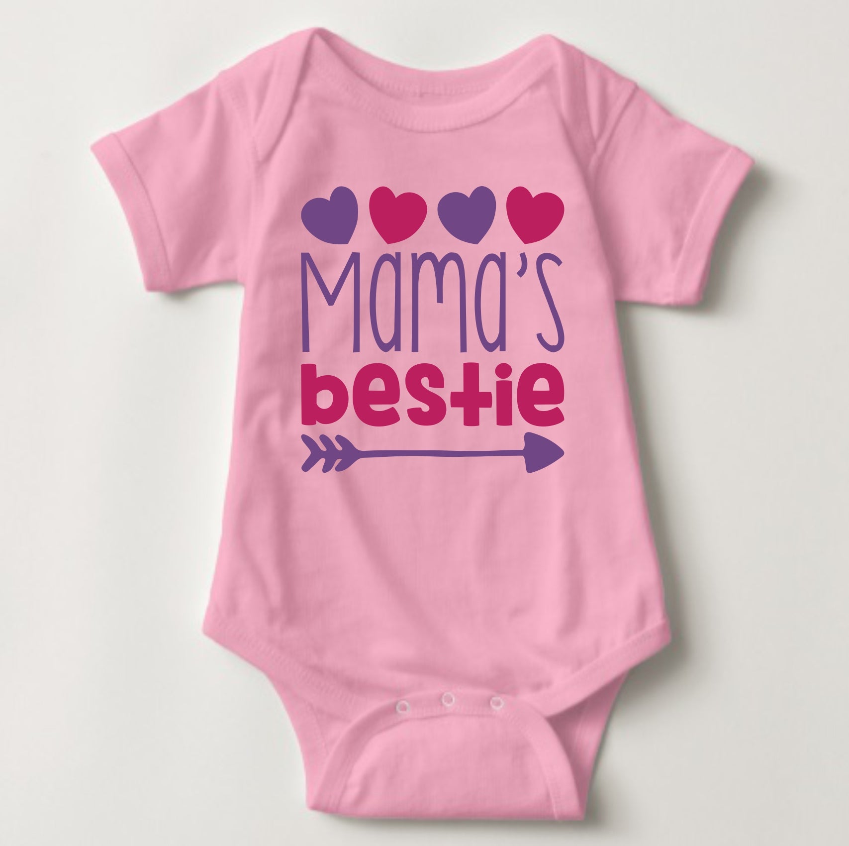 Baby Statement Onesies - Mama's Bestie (Pink) - MYSTYLEMYCLOTHING