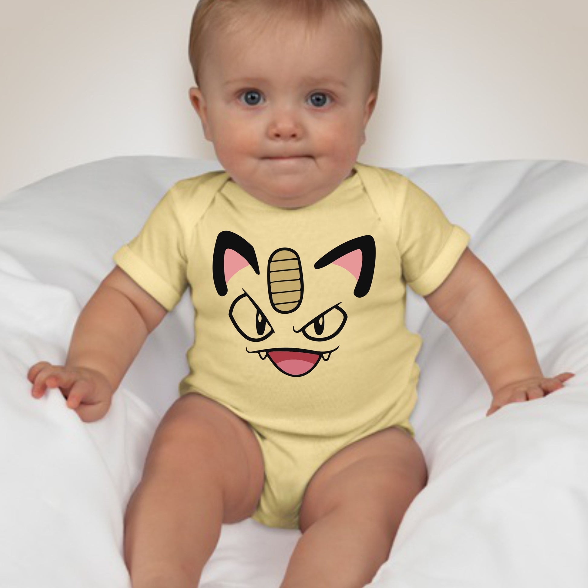 Baby Character Onesies with FREE Name Back Print - Pokemon-Meowt - MYSTYLEMYCLOTHING