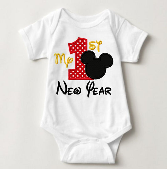 Baby New Year Holiday Onesies - My 1st New Year Mickey - MYSTYLEMYCLOTHING