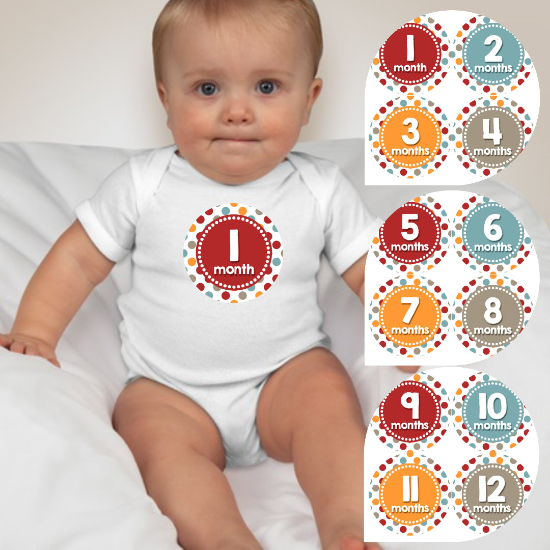 Baby Custom Monthly Onesies - Patterns 7 - MYSTYLEMYCLOTHING