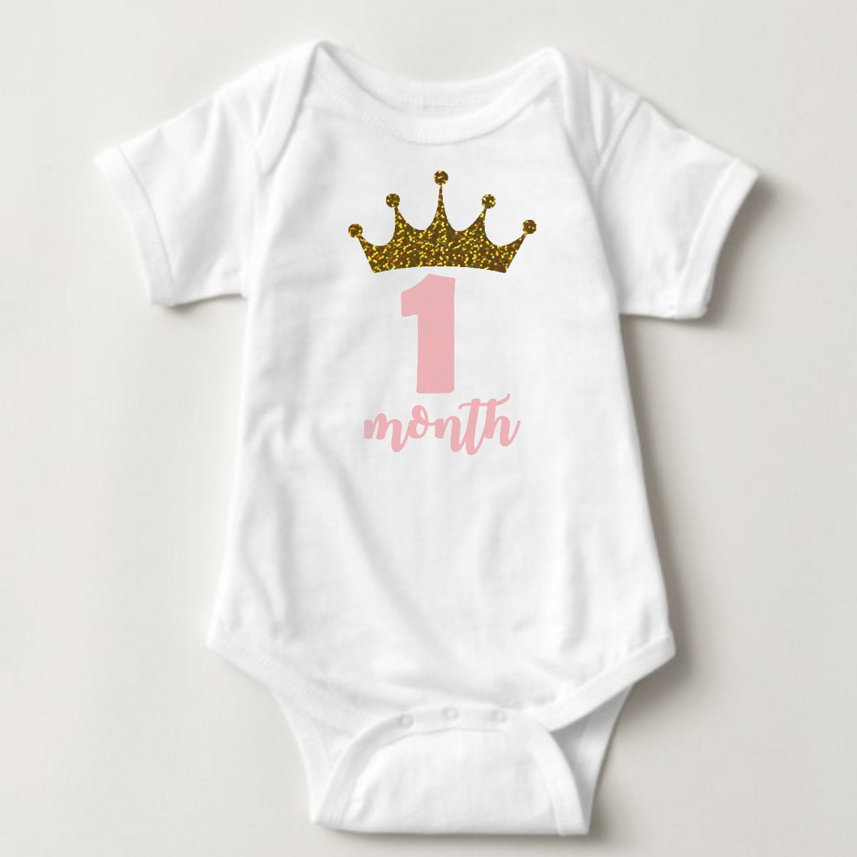 Baby Custom Monthly Onesies - Crown Princess - MYSTYLEMYCLOTHING