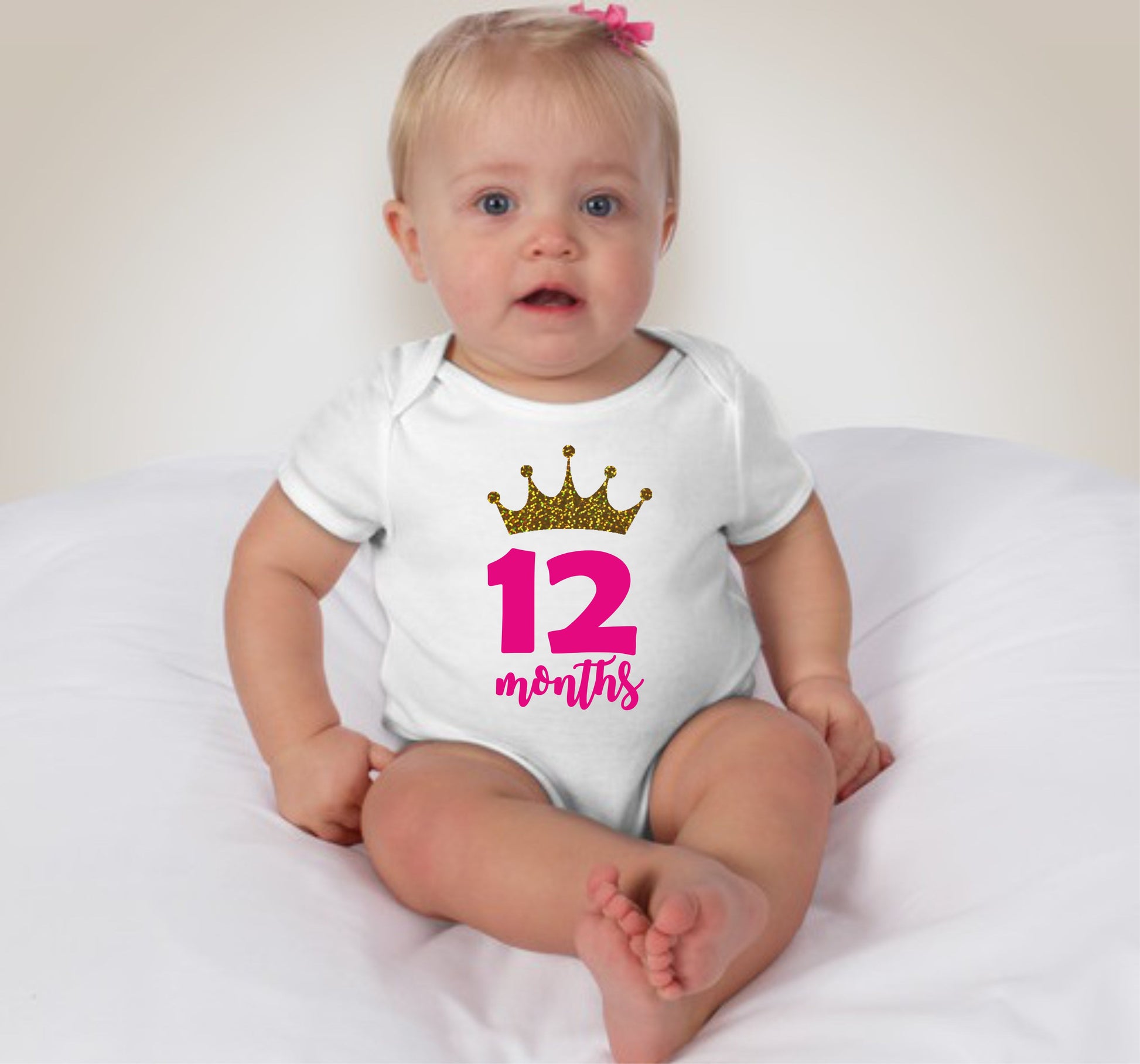 Baby Custom Monthly Onesies - Princess Crown Spectrum - MYSTYLEMYCLOTHING