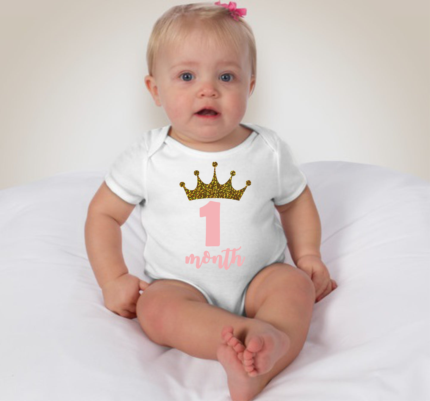 Baby Custom Monthly Onesies - Princess Crown Spectrum - MYSTYLEMYCLOTHING