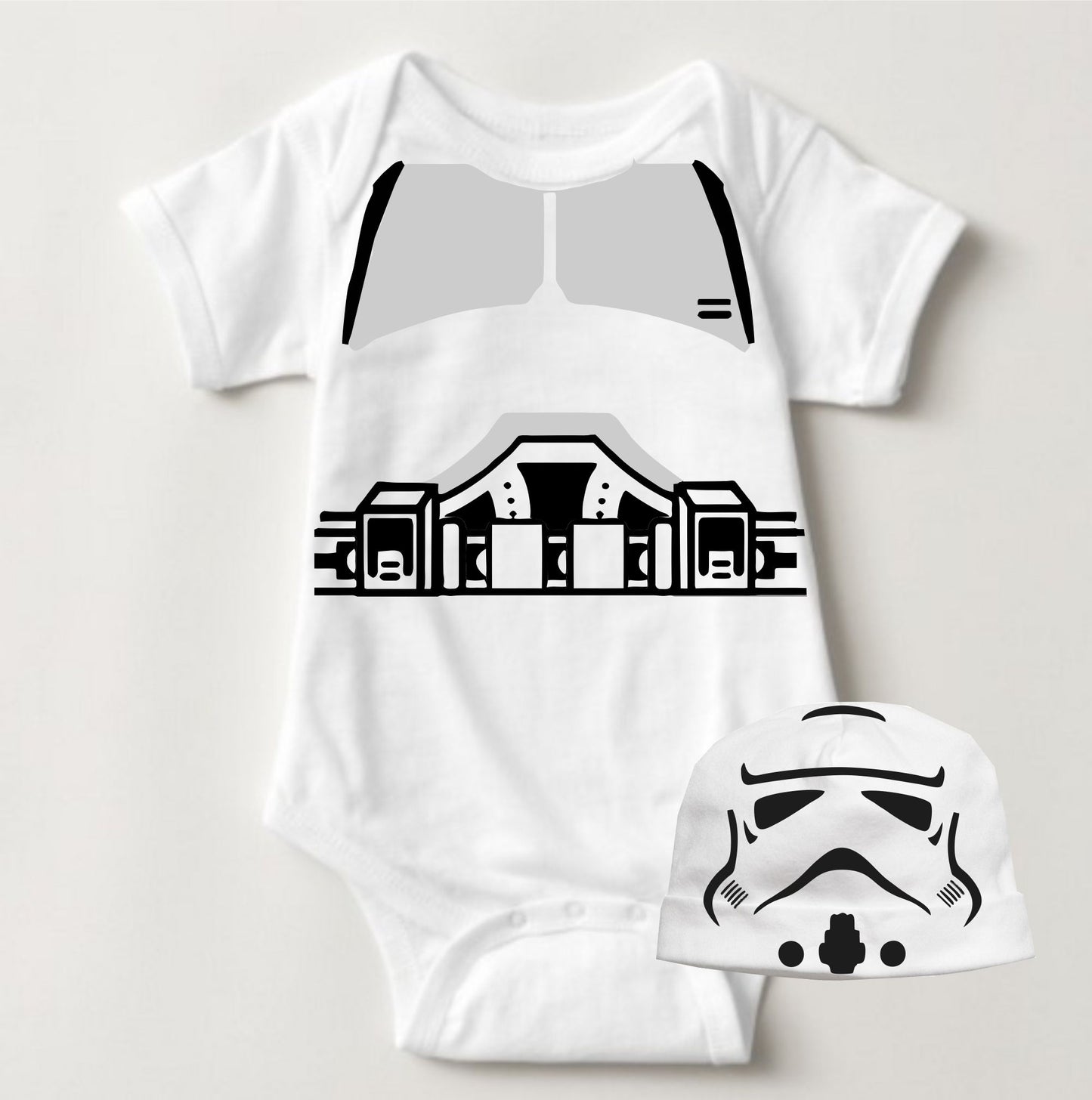 Baby Character Onesies - Star Wars StormTrooper with Bonnet Hat