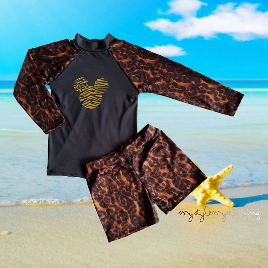 Kids Boys and Girls Rash Guard Rashie Swimwear - MINNIE - MYSTYLEMYCLOTHING