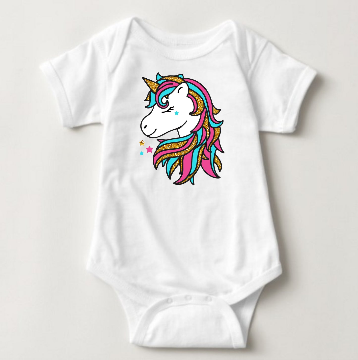 Baby Statement Onesies - Unicorn White/Pink - MYSTYLEMYCLOTHING