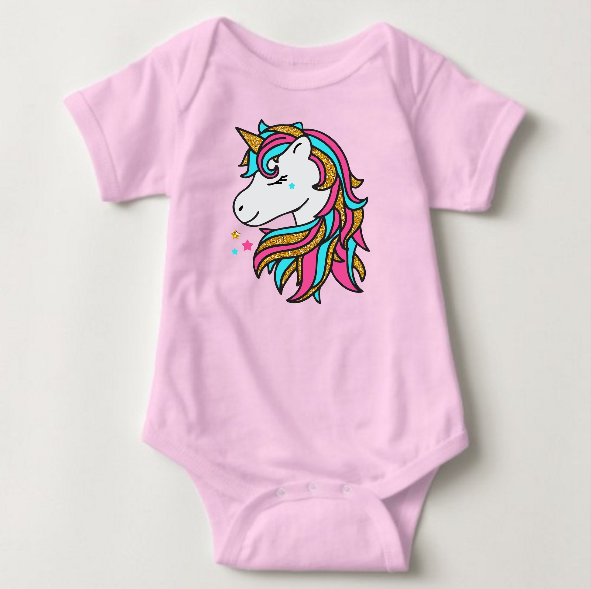 Baby Statement Onesies - Unicorn White/Pink - MYSTYLEMYCLOTHING